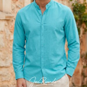 Camisa lino calipso cuello mao