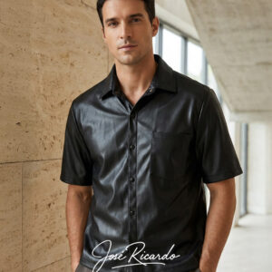Camisa negra cuerina unisex